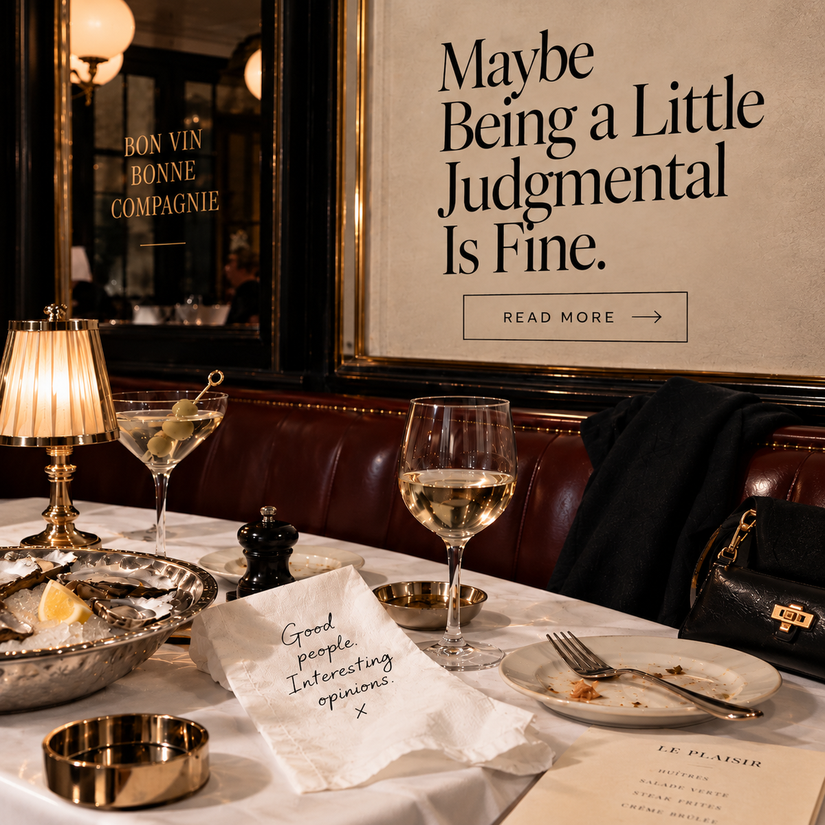 Maybe Being a Little Judgmental Is Fine.
