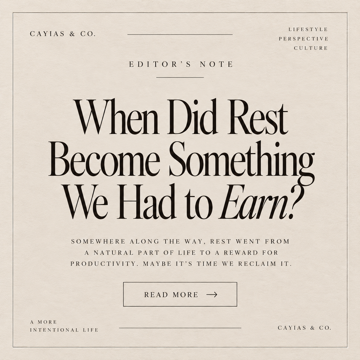 When Did Rest Become Something We Had to Earn?