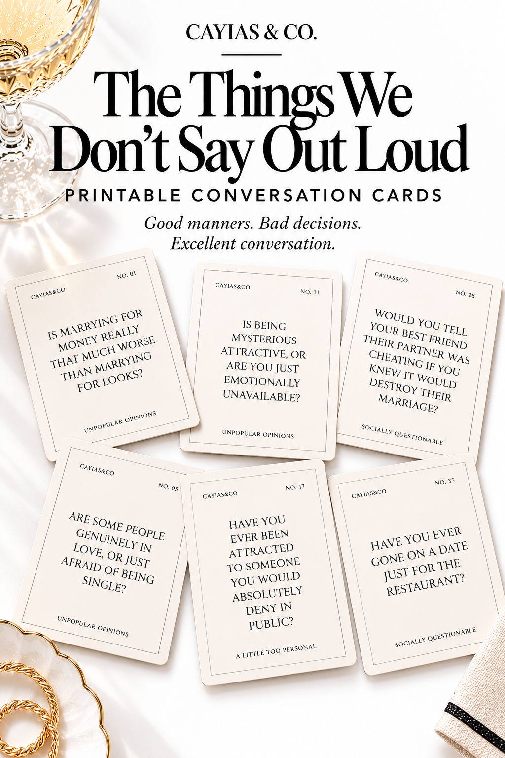 The Things We Don't Say Out Loud | Printable Conversation Cards