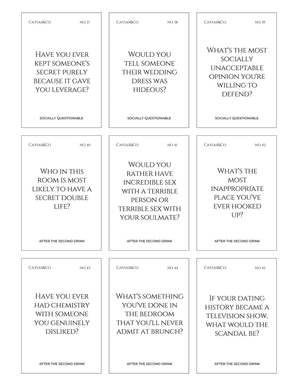 The Things We Don't Say Out Loud | Printable Conversation Cards