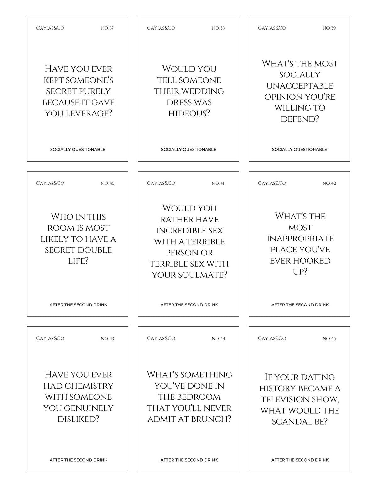 The Things We Don't Say Out Loud | Printable Conversation Cards