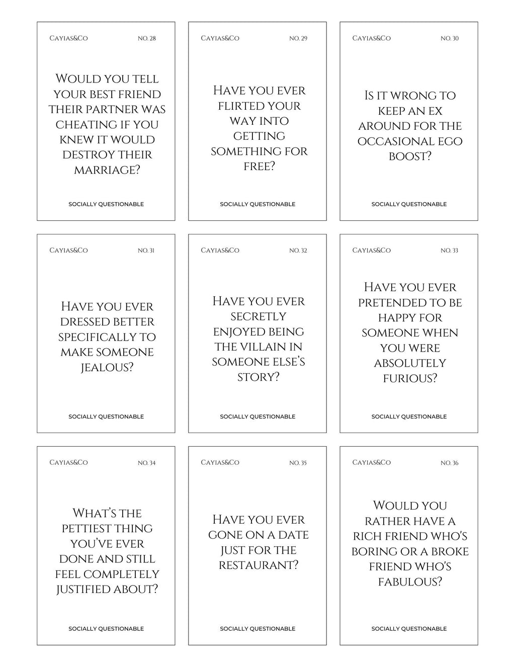 The Things We Don't Say Out Loud | Printable Conversation Cards