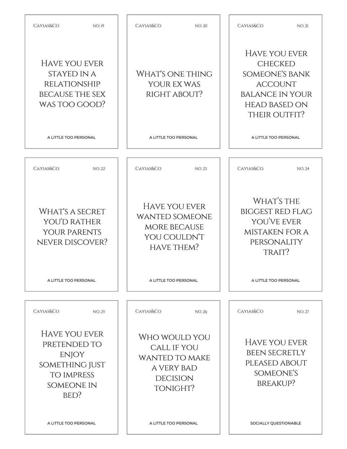 The Things We Don't Say Out Loud | Printable Conversation Cards